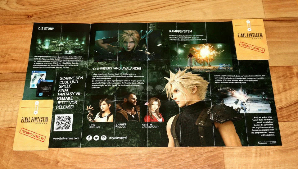 Final Fantasy 7 VII Remake Promo Rare Mini Poster Flyer PS4 Square Enix - Image 2 of 4