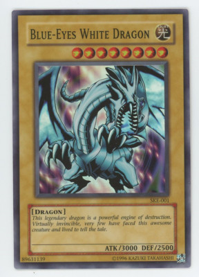 Blue-Eyes White Dragon SKE-001 Super Rare Holo Kaiba Evolution Yugioh Card 2004