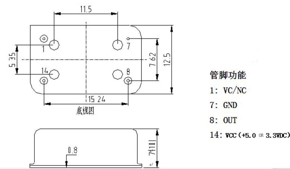 1pc 12MHz  TCXO 0.1ppm  Ultra precision Golden Oscillator for USB DAC audio  - Image 2 of 2