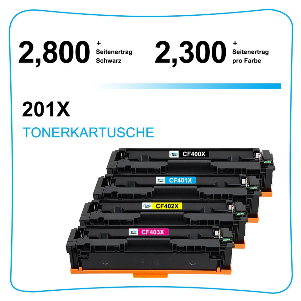 Toner für HP 201X CF400X Color Laserjet Pro MFP M277DW M277N M274N M252N M252DW - Bild 2 von 4