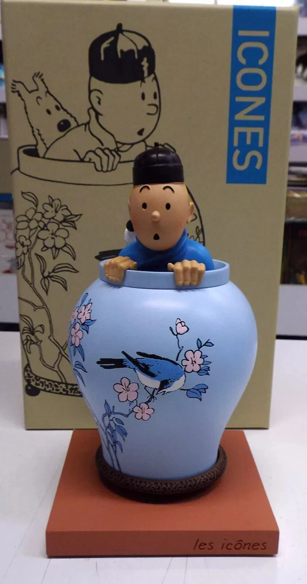 SUPERBE FIGURINE TINTIN POTICHE LES ICONES ETAT NEUF EN BOITE -