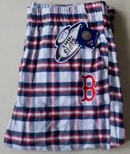 BOSTON RED SOX WOMEN'S MLB SLEEP LOUNGE PANTS PAJAMAS  M L XL NWT PLAID FLANNEL