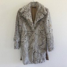 Sisley Womens Fur Coat Made In Italy Brown Size Small