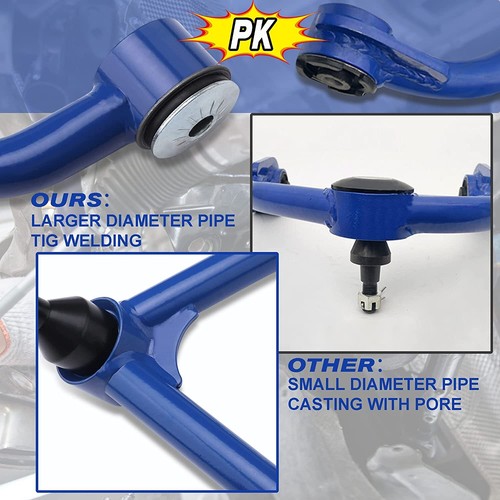 Front Upper Control Arms 2-4" Lift Blue for 1999-2006 Silverado 1500 Sierra 1500 - Picture 5 of 8