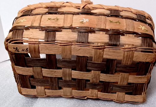 Cesta Hecha a Mano con Mango Fijo Tejido, 12.5" x 7.5" x 5" Almacenamiento D, Pascua De Colección - Imagen 3 de 7