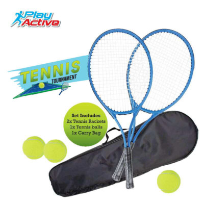 2 Spieler Tennisschläger Set Stahllegierung Set Erwachsene & Junior mit Balltragetasche