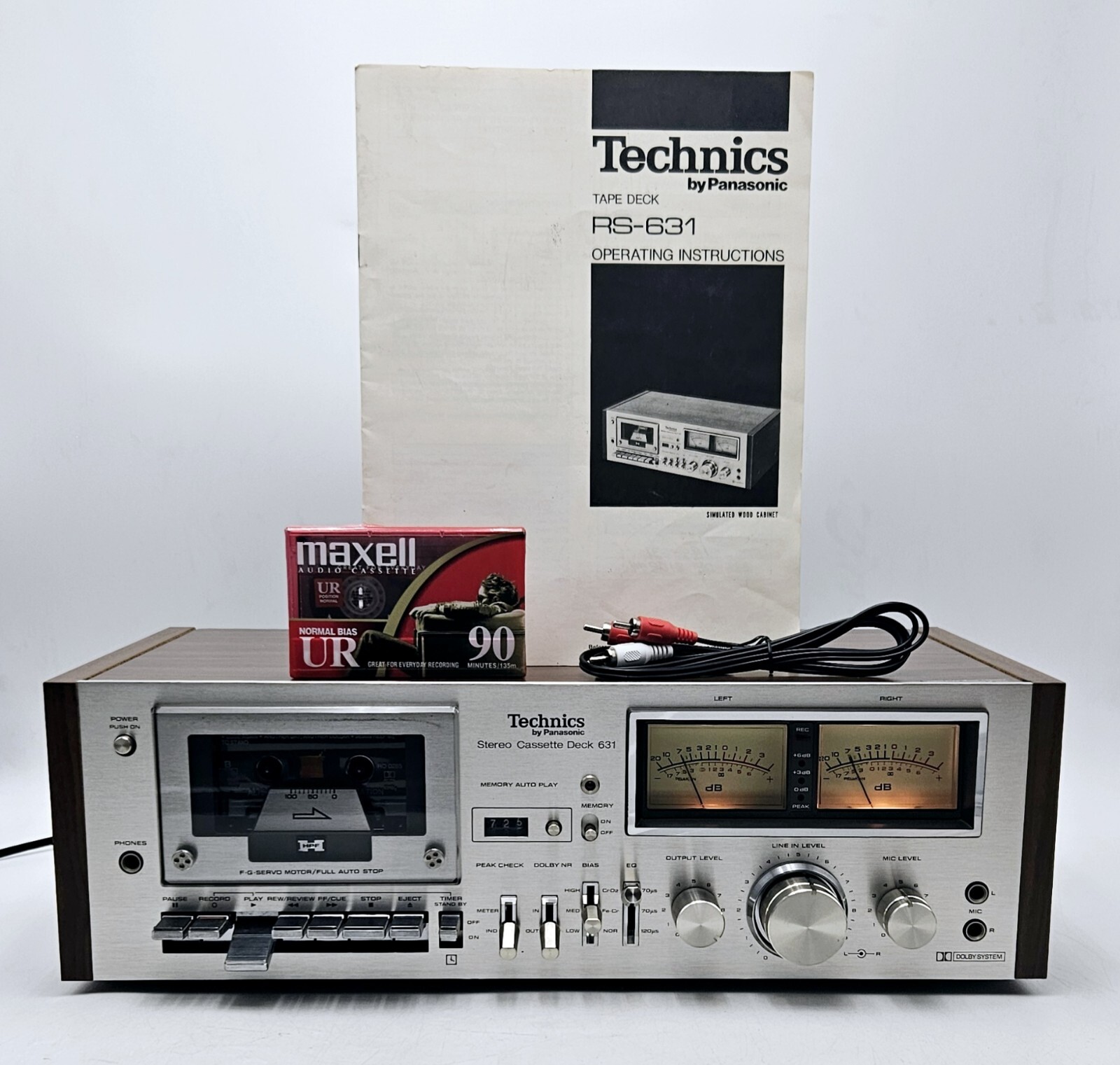 Technics RS-631 Cassette Deck Estéreo con Paneles de Madera Probado Japón
