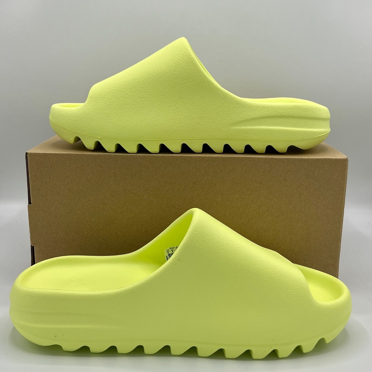 Adidas Yeezy Slide Green Glow GX6138 Men's Size NEW | eBay