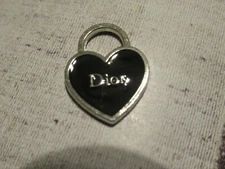 DIOR ZIP PULL  charm  14x17MM black, silver  tone,  buttons  THIS IS FOR 1  pc