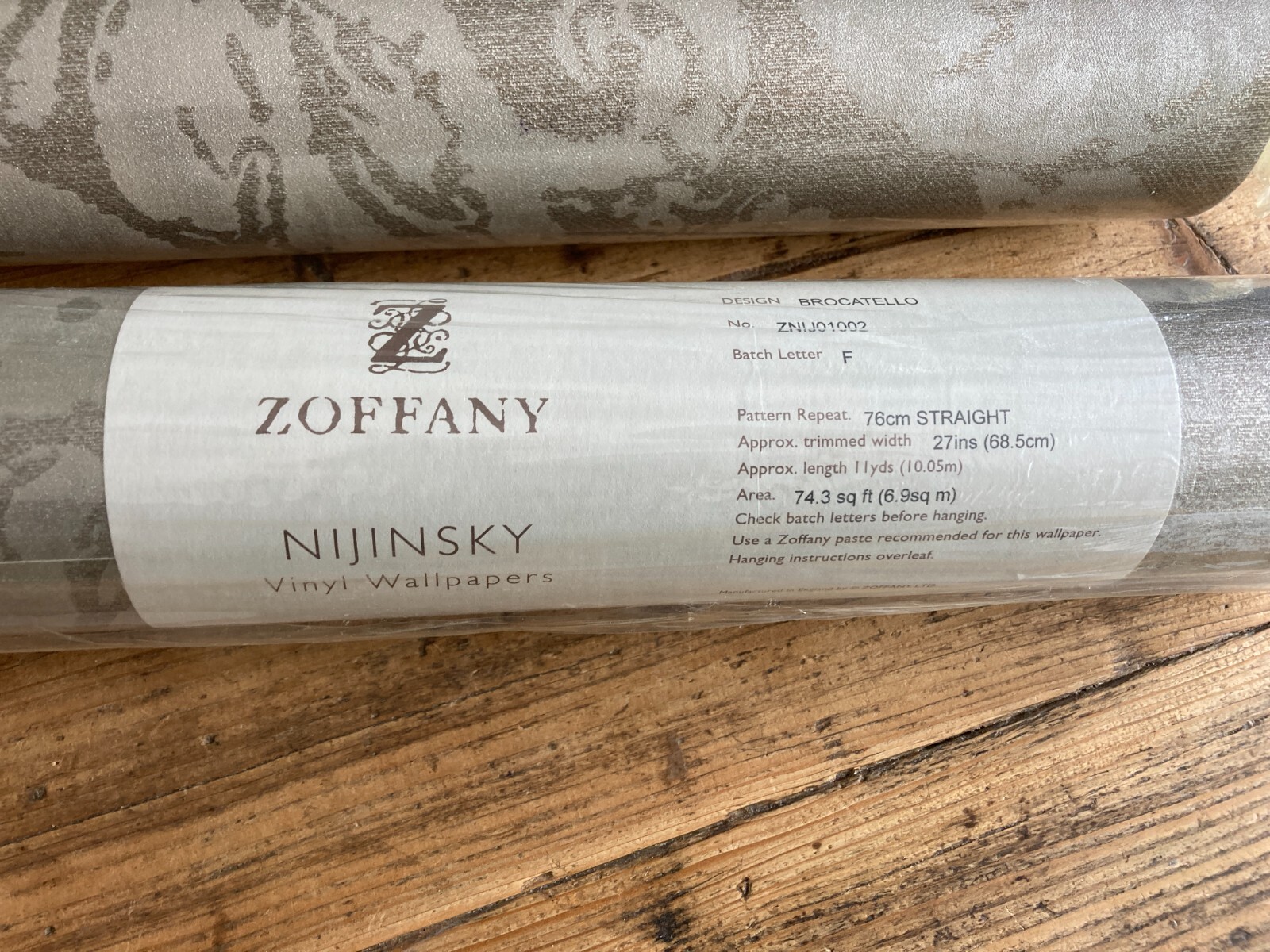 Zoffany Nijinsky Brocatello Silver wallpaper ZN1J01002 1 of 2 rolls