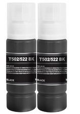2PK BLACK Ink Bottle for Epson T522 ET-4810 ET-2840 ET-4800 ET-2720 ET-4700