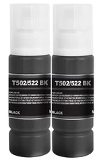 2PK BLACK Ink Bottle for Epson T522 ET-4810 ET-2840 ET-4800 ET-2720 ET-4700