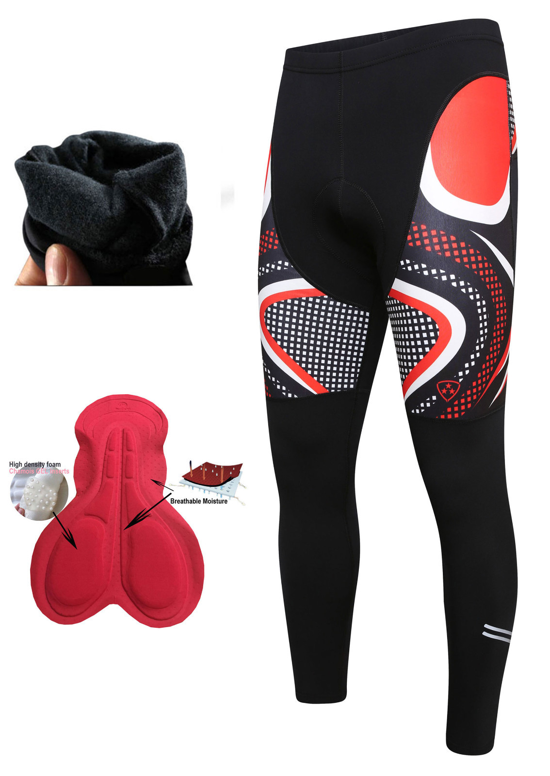 Mens Thermal Cycling Tights Padded Legging Cycling Trouser Roubaix