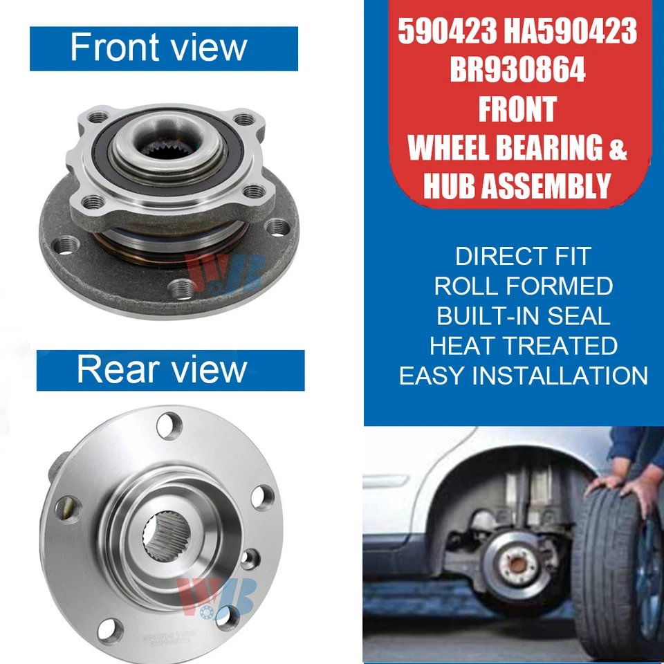 2 Front Wheel Bearing Hub Assembly Fit for Mini Cooper Countryman Paceman 590423 Foto 2 de 4