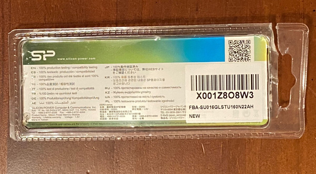 メモリー SiliconPower PC3-12800 DDR3-1600 SO.DIMM Silicon Power 8GB PC3-12800 1600MHz DDR3 SO-DIMM