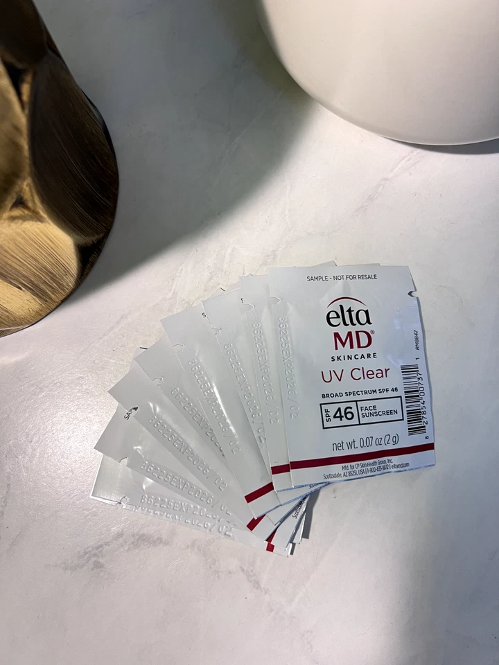 ELTA MD UV Clear Broad Spectrum SPF 46 - 0.07 oz ( 2g ) Sunblock x 10 packs 6/26