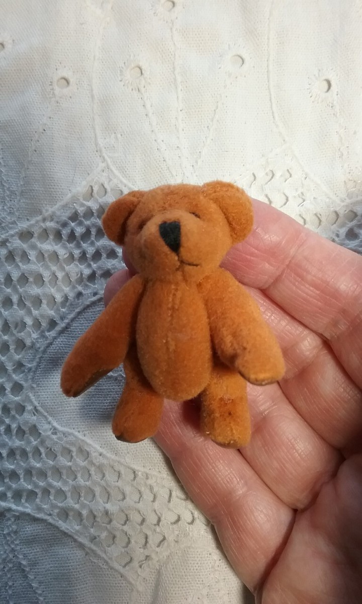 Tiny Miniature Jointed Teddy Bear Dollhouse Size 2.25
