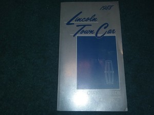 1988 LINCOLN TOWN CAR OWNER'S MANUAL / ORIGINAL GUIDE BOOK! | eBay