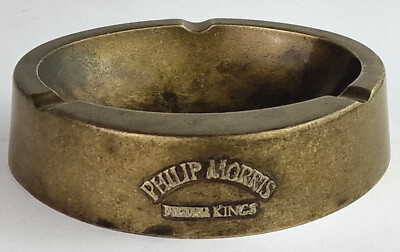 Advertisement Vintage Ashtray made of Brass PHILIPP MORRIS FILTER KINGS R619