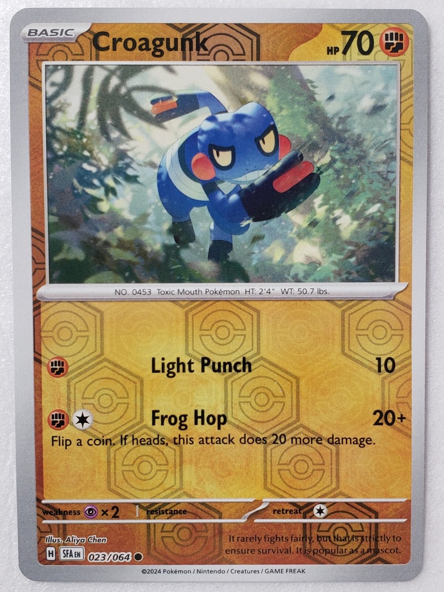 REVERSE HOLO Croagunk 023/064 NM / M - Shrouded Fable Pokemon Card