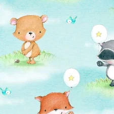 Hangin' Out By Quilting Treasures - Aqua Animals    #25994-Q