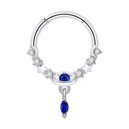 Anello naso incernierato segmento clicker setto pendente 16G orecchio cartilagine daith labbro -UNO - Foto 7 di 37