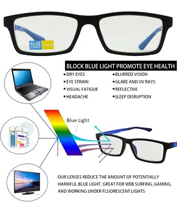 Classic Unisex Blue Light Blocking Computer Reader Reading Glasses