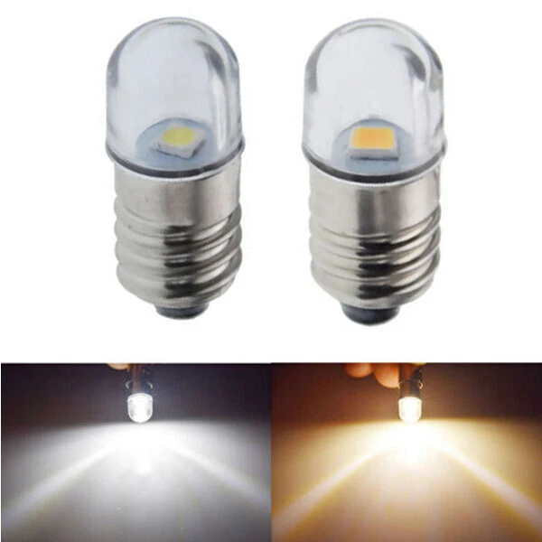 1-2x E10 LED Screw Flashlight LED Miniature Bulb 3V/4.5V/6V/12V/18V - Image 2 of 4