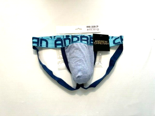 Andrew Christian Size M Cotton Blend Athletic Supporter Blue/Aqua/Navy/White - Picture 1 of 9