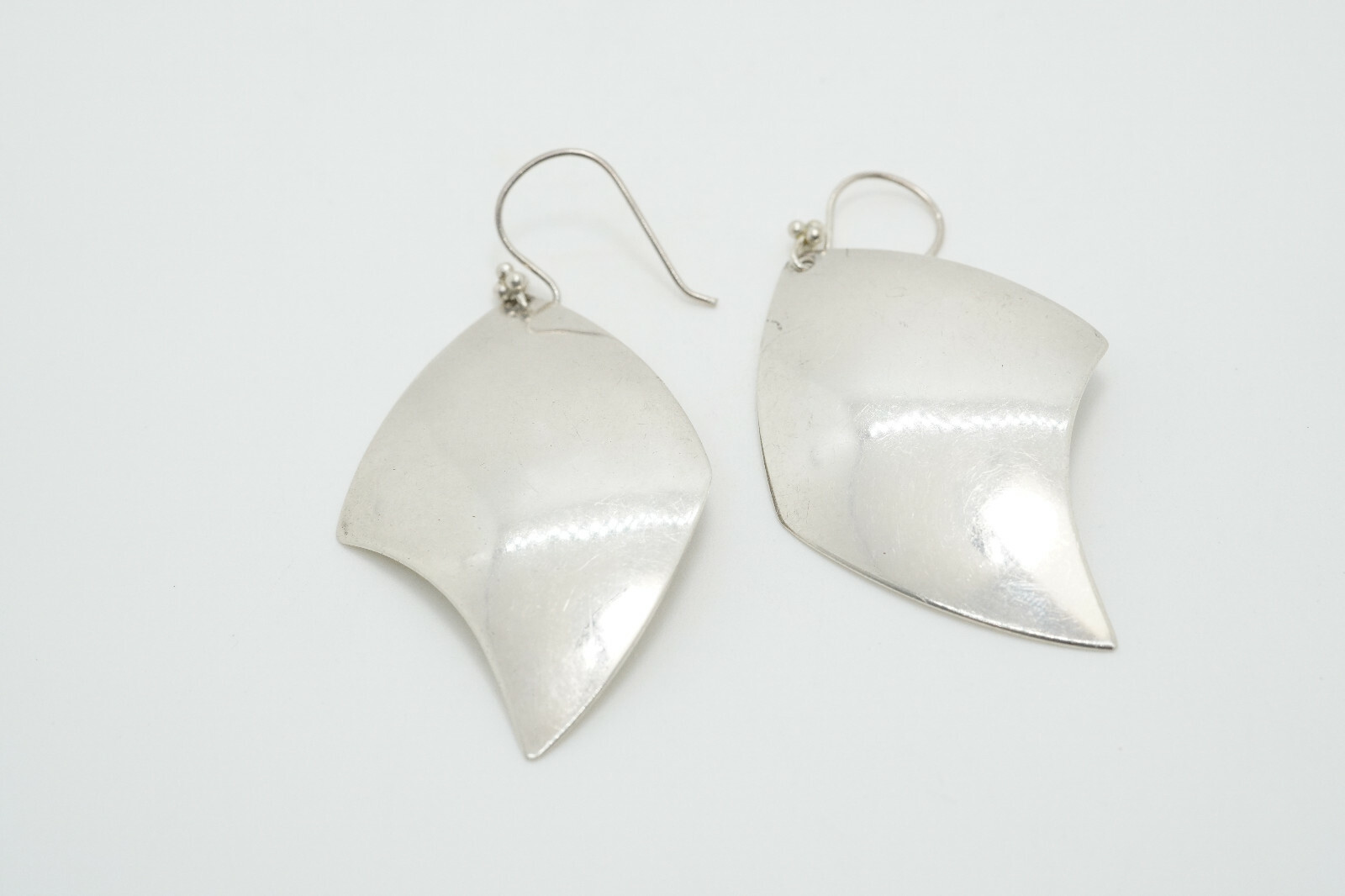 Silver Artisan Large Geometric Dangle Earrings - image 2