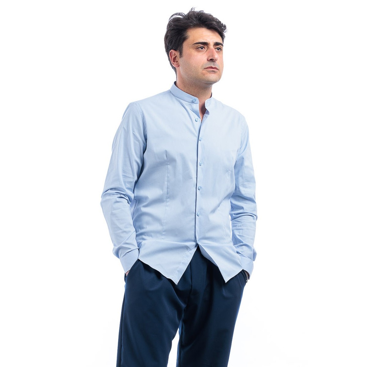 Camicia Indiana Formale: Manica Lunga Da Uomo In Puro Cotone Bianco - Italia - Foto 7