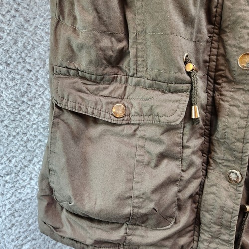YMI Jacket Women's Medium Green/Brown Cotton Fleece Lined Hooded Full Zip - Picture 5 of 13