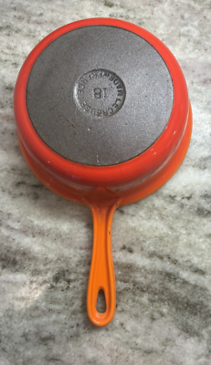 VTG Cousances #18 Le Creuset Orange Cast Iron Saucepan No Lid R42