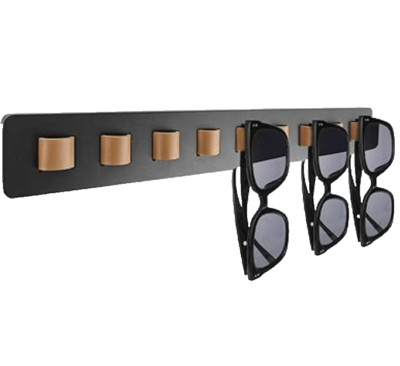 2 Stück Sunglasses Organizer Sonnenbrillen, 9 Fächer, Wandmontage, Leder, black