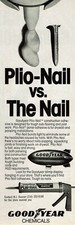 1978 Vintage Print Ad Goodyear Chemicals Plio-Nail vs. The Nail Bonds Blimp