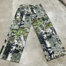 Women’s Mossy Oak Camo Pants Hunting Large 35x28 Cargo Hemmed Real Tree