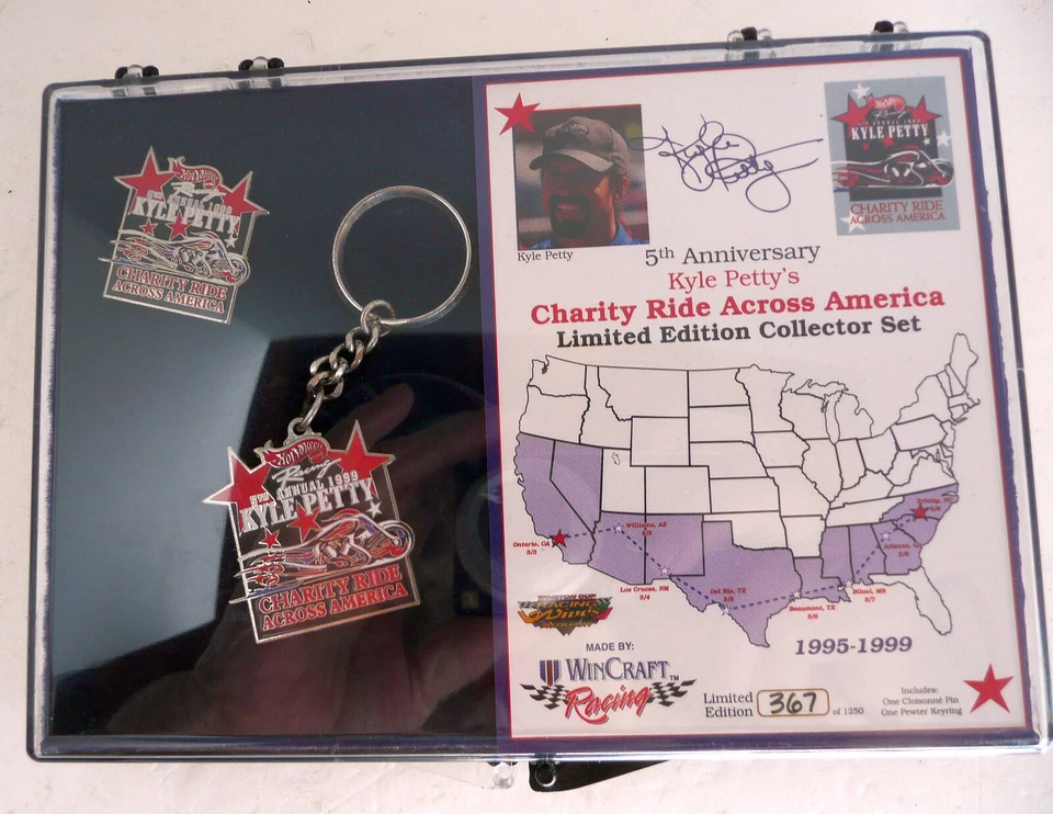 EDICIÓN LIMITADA KYLE PETTY CARIDAD PASEO A TRAVÉS DE AMÉRICA PIN SET LLAVERO NASCAR  Foto 4 de 4