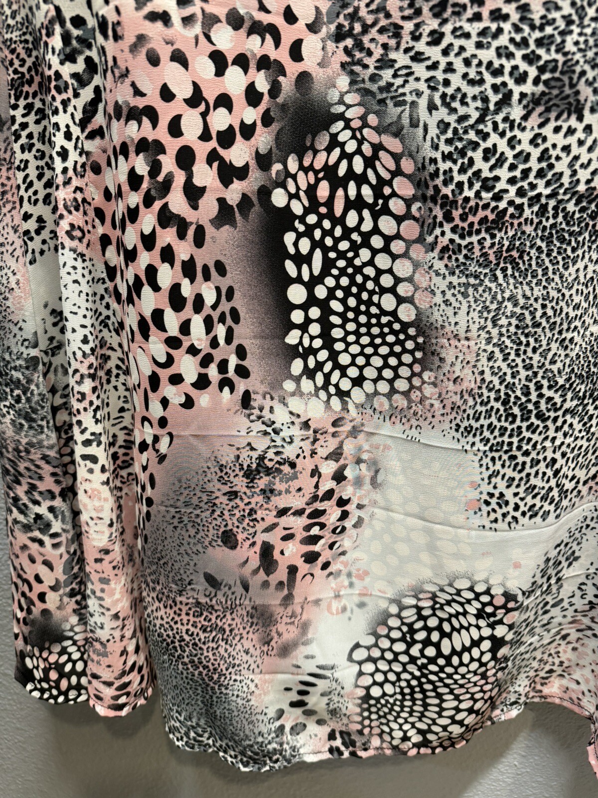 Tally Taylor Women’s Pink/Black Animal Print Size 8 Long Sleeve Maxi Dress