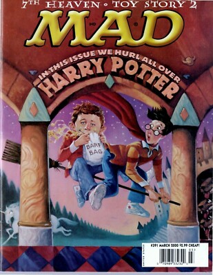 2000 (March) Mad Magazine, #391 Harry Potter, Toy Story 2, 7th