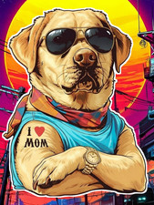 Labrador Retriever Dog 6" High Quality Vinyl Sticker