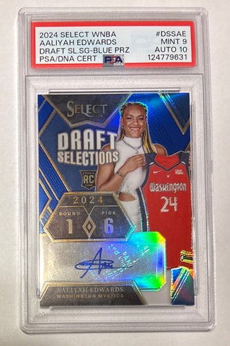 2024 Panini Select WNBA Draft Selections Aaliyah Edwards Prizm Auto /49 PSA 9 Mt