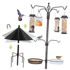 6-Hook Bird Feeding Station Kit, 94 Inch Heavy 94 Inch with Squirrel Baffle