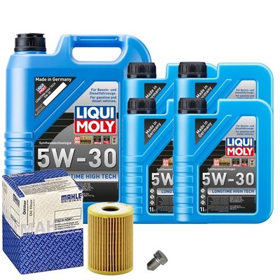 Motoröl 5W30 LIQUI MOLY Longtime High Tech 9L+MAHLE Ölfilter+Ölablassschraube