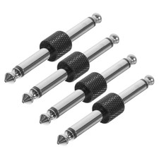  4pcs Stereo Audio Adapter: 6.35mm to 6.35mm Headphone Adapter Jack for Guitar