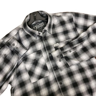 Dixxon Flannel Company Shirt Mens M Black White Heritage Plaid Check Button Down