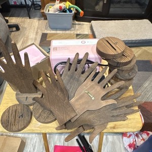 Handmade Wooden Hand-Shaped Mannequin Display Stand Brown Matte Jewelry Showcase