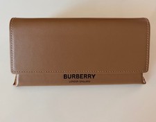 BURBERRY LONDON Brown Camel Leather Magnetic Fold Case Sunglasses Glasses Cloth