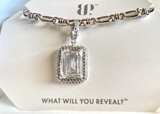 Bomb Party NEW OG Necklace A Statement Of Sparkle Diamond CZ on Rhodium $158