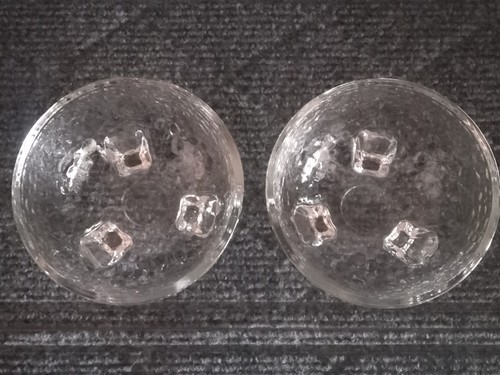 Crisa Libbey Dessert Bowls Clear Glass Pebble Textured Footed Ice Cream Vintage - Picture 2 of 4