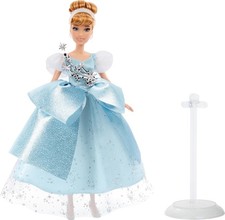 NEW Mattel Disney Collector 100 Years of Wonder Cinderella Doll with Stand Satin